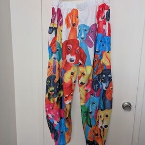 Colorful Dog Print Pants